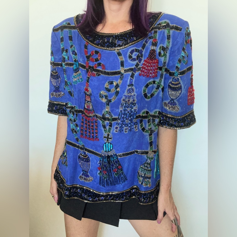 Vintage Niteline by Della Roufogali Beaded Top